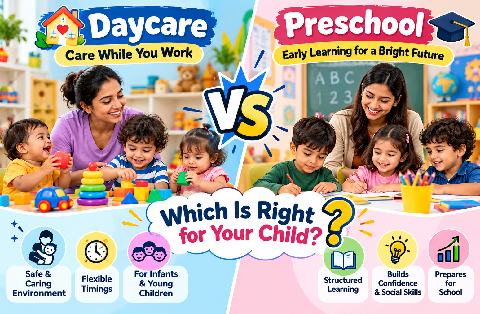 Daycare vs Preschool: Which Is Right for Your Child?
